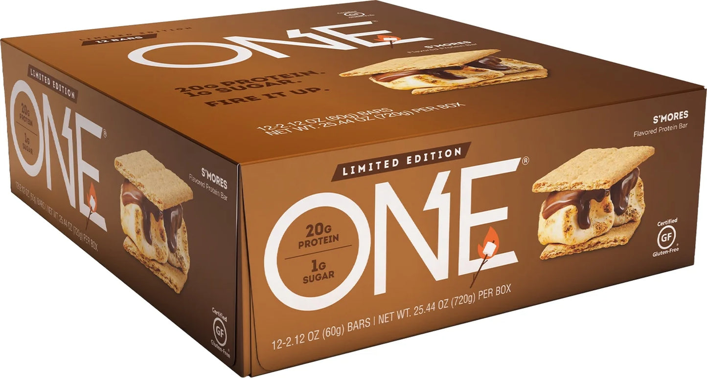 One Protein Bar, S'Mores, 20G Protein, 12 Count