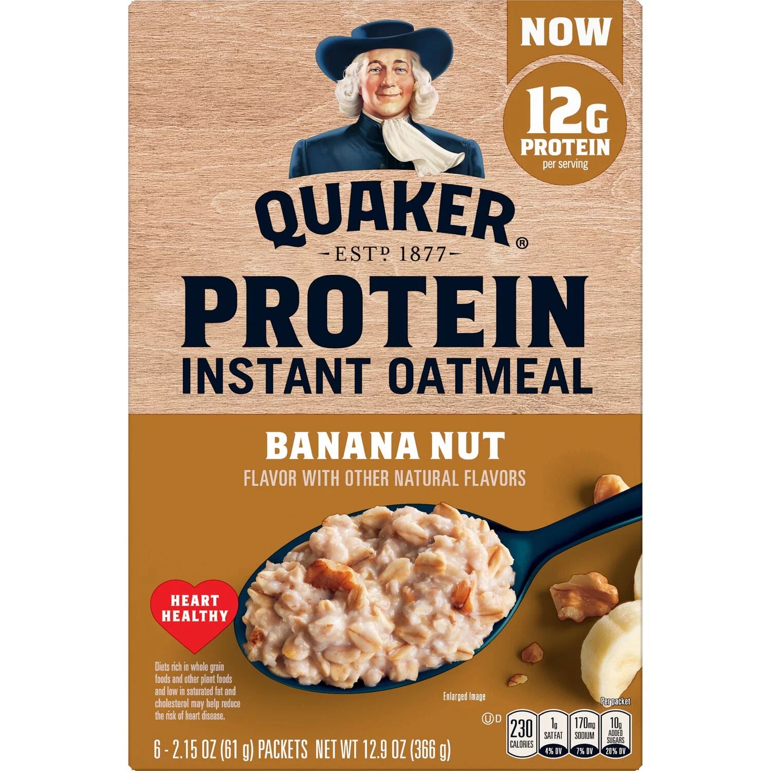 (3 Pack)  Select Starts Protein Instant Oatmeal, Banana Nut, 2.15 Oz Packets, 6 Pack