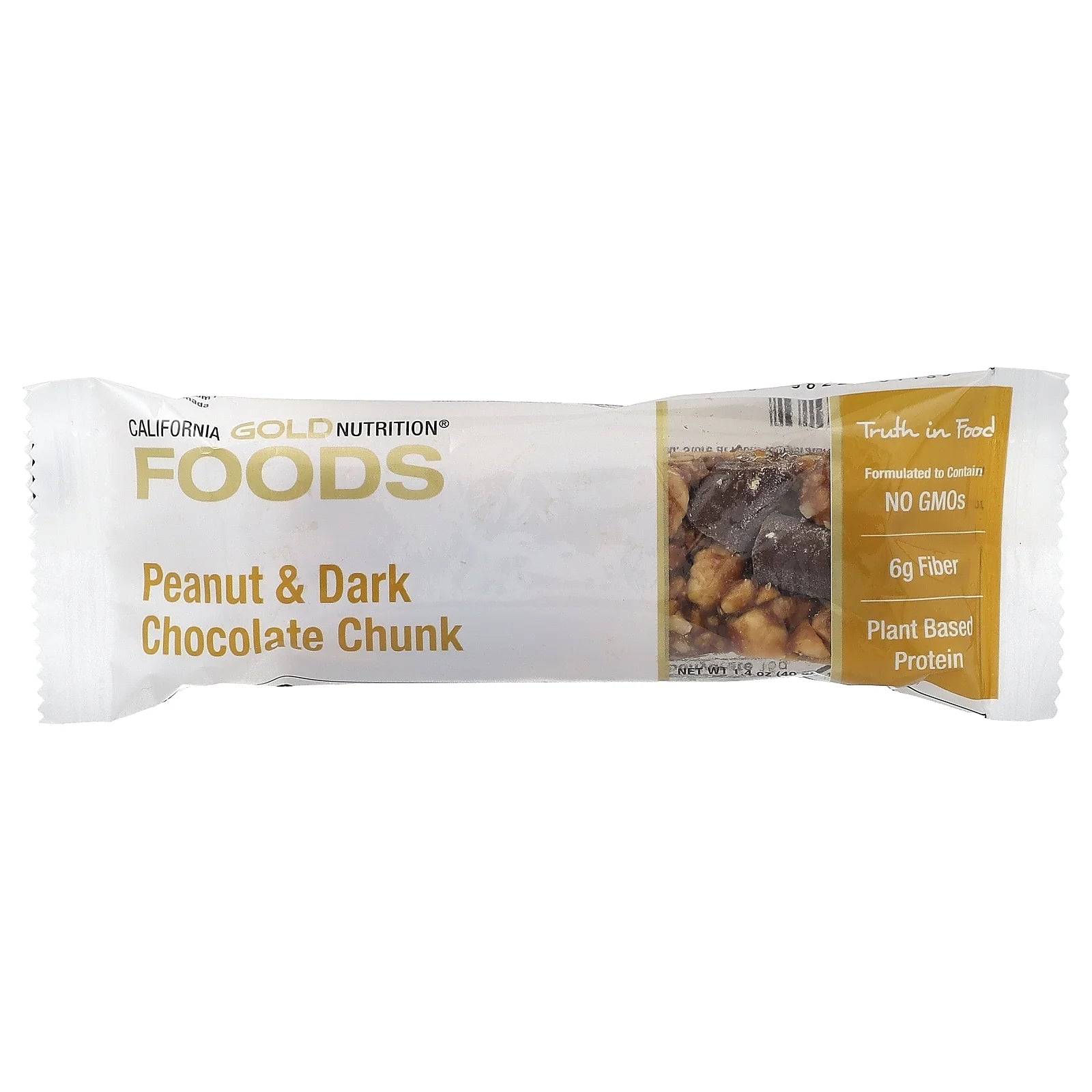 Foods, Peanut & Dark Chocolate Chunk Bars, 12 Bars, 1.4 Oz (40 G) Each