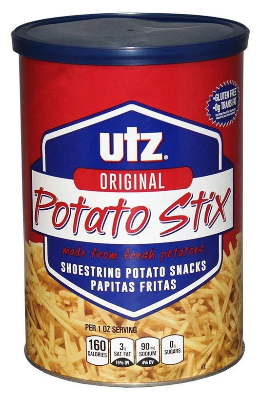 Potato Stix, Original 15 Oz. Canister Shoestring Potato Sticks Made from Fresh Potatoes, Crispy, Crunchy Snacks in Resealable Container, Cholesterol Free, Trans-Fat Free, Gluten-Free Snacks