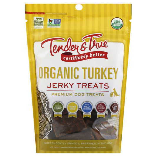 Tender and True Dog Treat Turkey Jerky Organic 4 Oz (Pack of 10)