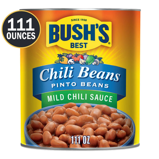 Chili Beans, Canned Pinto Beans in Mild Chili Sauce, 111 Oz Can