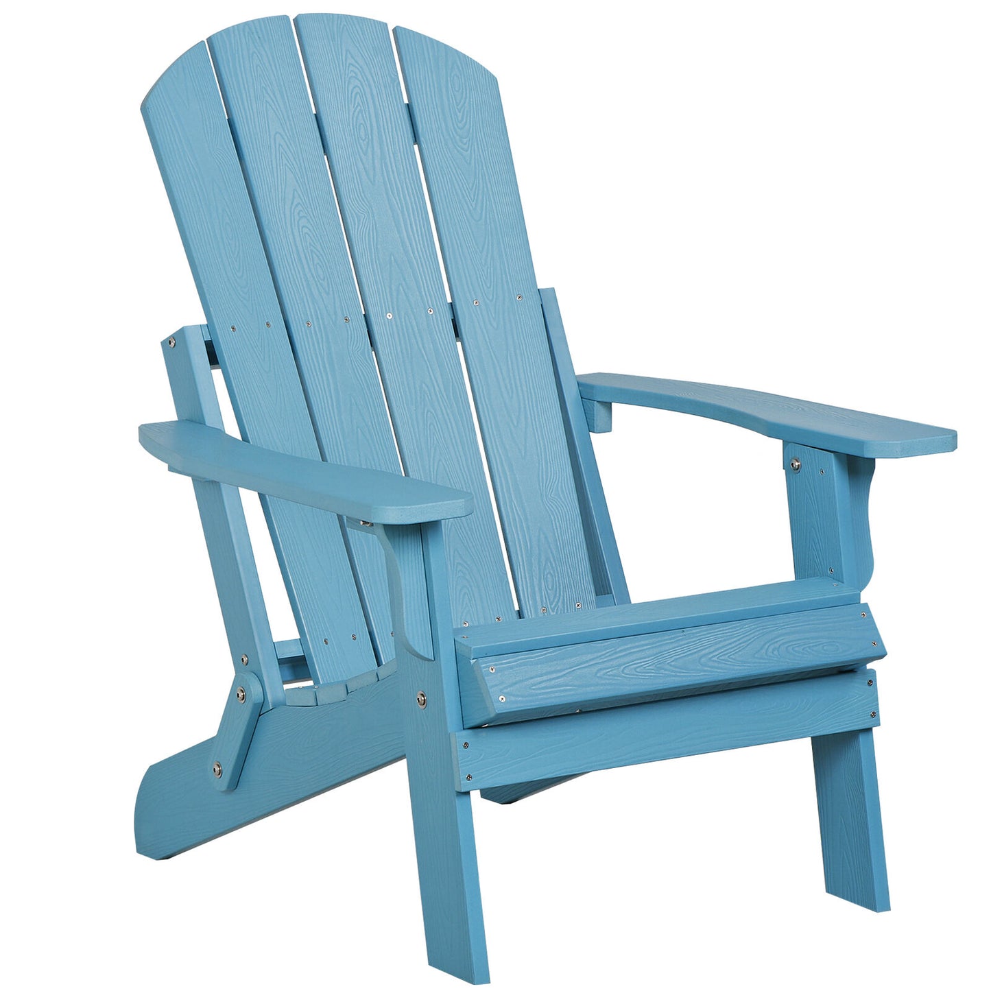 HDPS Folding Poly Lumber Adirondack Chair Patio Outdoor All Weather Resistant