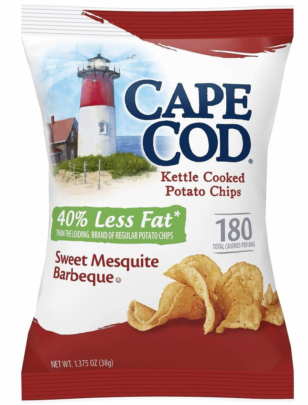 Cape Cod Potato Chips, Sweet Mesquite Barbeque BBQ Kettle Cooked, 1.375 Ounce