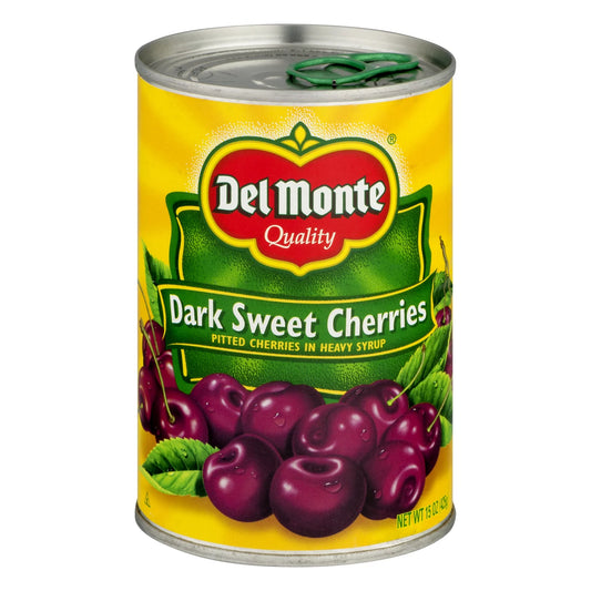 Canned Dark Sweet Pitted Cherries, Heavy Syrup, 15 Oz Can