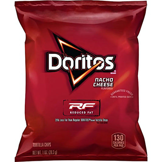 Doritos Reduced Fat Nacho Cheese Flavored Tortilla Chips, 1 Ounce (Pack of 72)