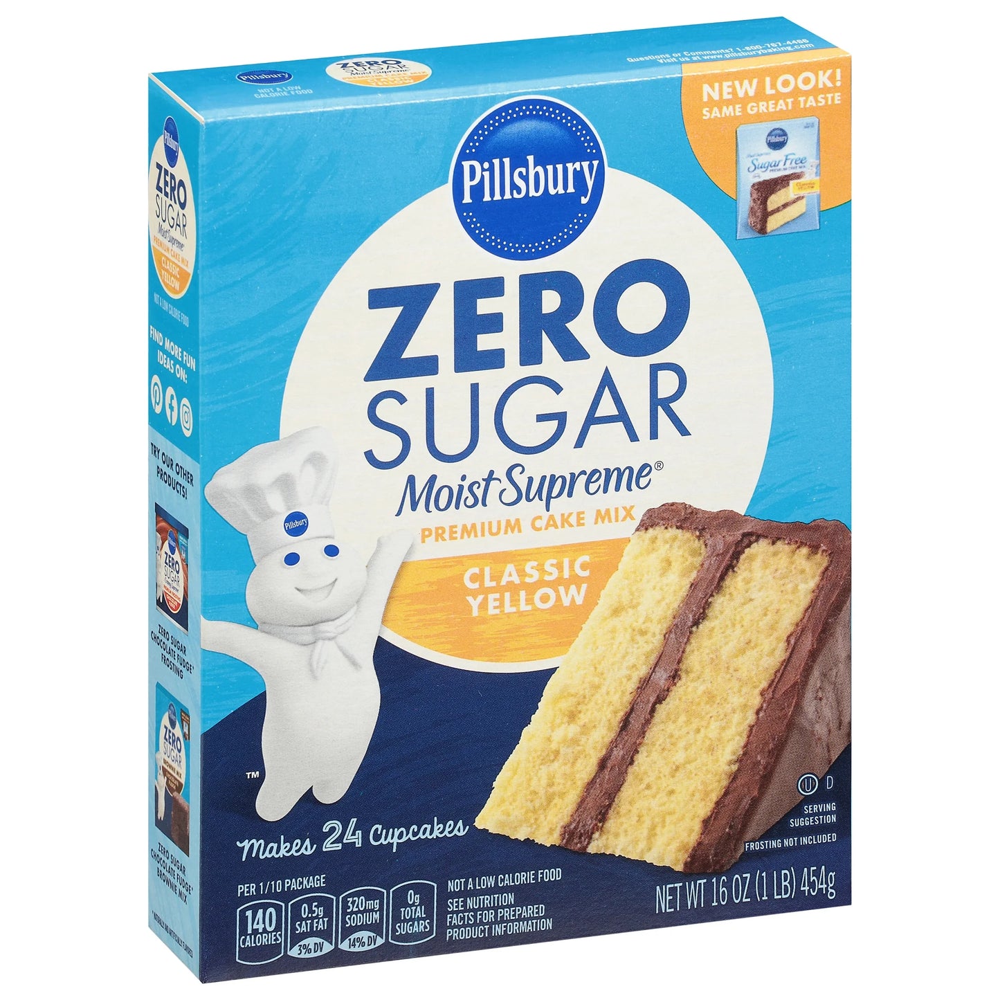 Zero Sugar Moist Supreme Yellow Premium Cake Mix, 16 Oz Box