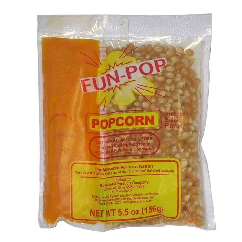 Fun-Pop Popcorn Kit (4 Oz. Bag, 36 Pk.) -Popcorn Movie Theater Your Own Home Every Time.