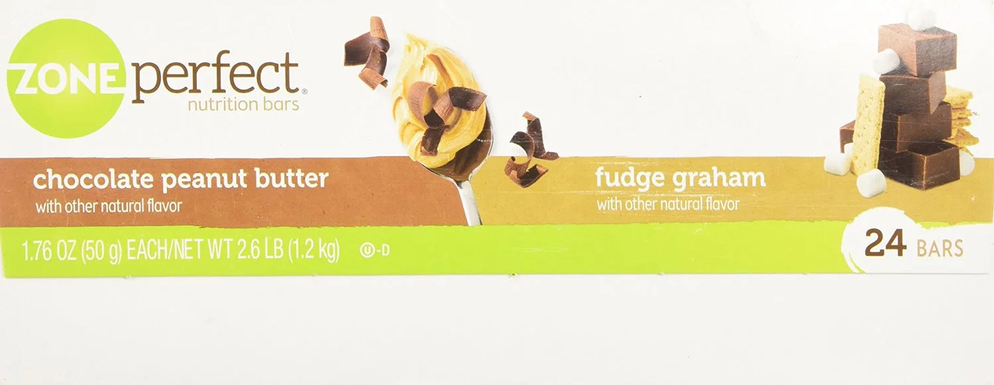 Nutrition Bars, Fudge Graham/Chocolate Peanut Butter - 1.76Oz, 24 Ct