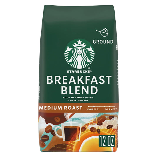 Arabica Beans Breakfast Blend, Medium Roast Ground Coffee, 12 Oz