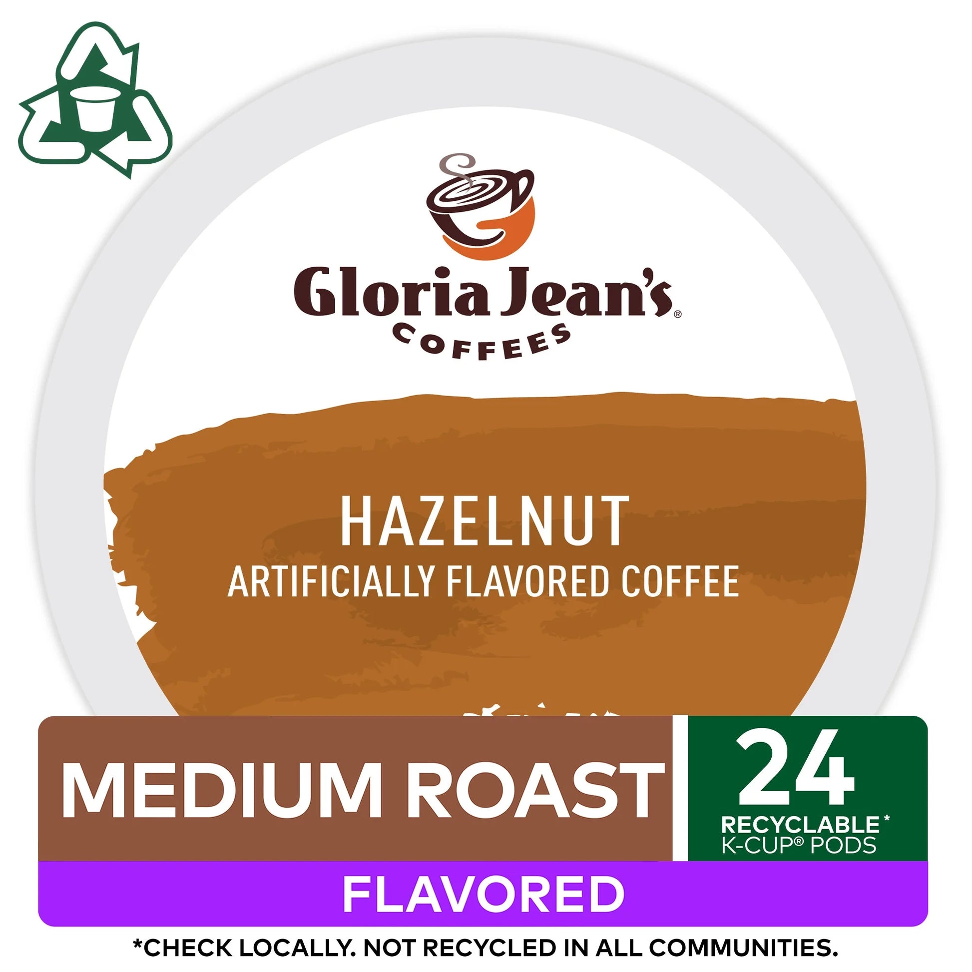 Gloria Jean'S Coffee, Hazelnut Medium Roast K-Cup Coffee Pods, 24 Count