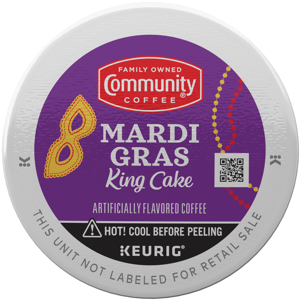 Community Coffee Mardi Gras King Cake Pods for Keurig K-cups 24 Count