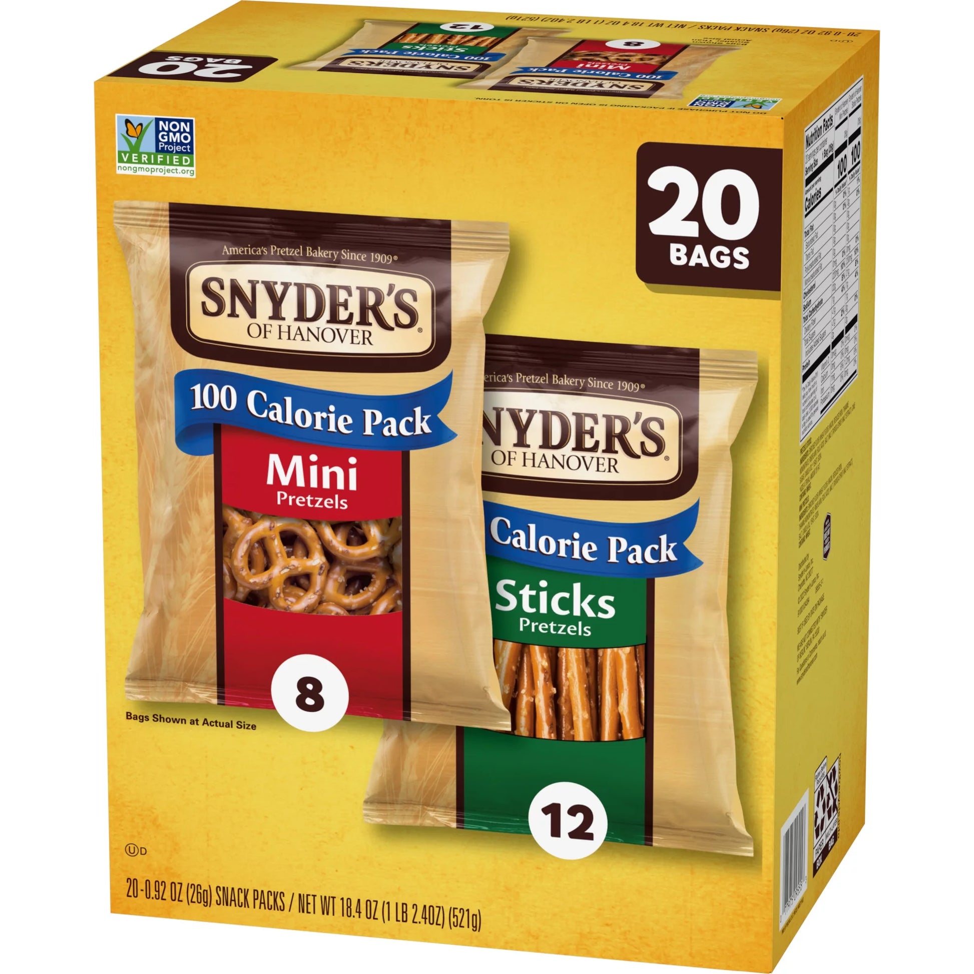 Pretzels, Minis and Sticks 100 Calorie Packs, 20 Ct Variety Pack