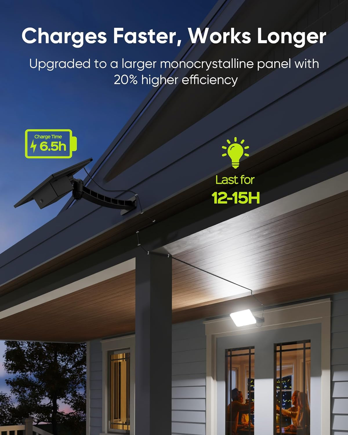 1000 Lumens 299 LED Solar Lights Outdoor Bright Solar Dusk to Dawn Light with 40