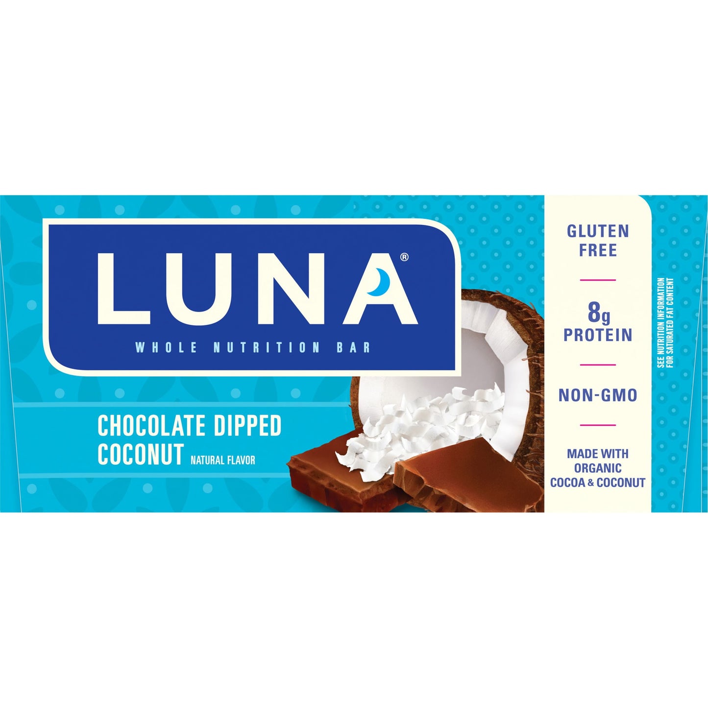 Clif Luna Bar: Dipped Chocolate Coconut Box of 15