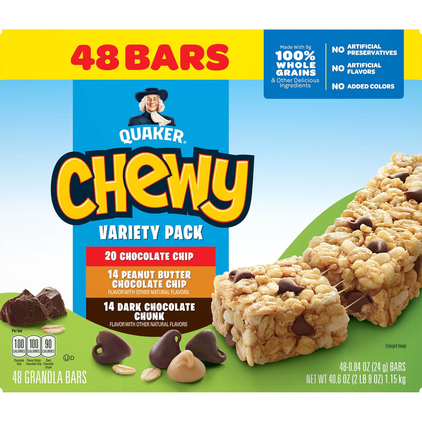 Chewy Granola Bars, Breakfast Bar, Variety Pack, 48 Count