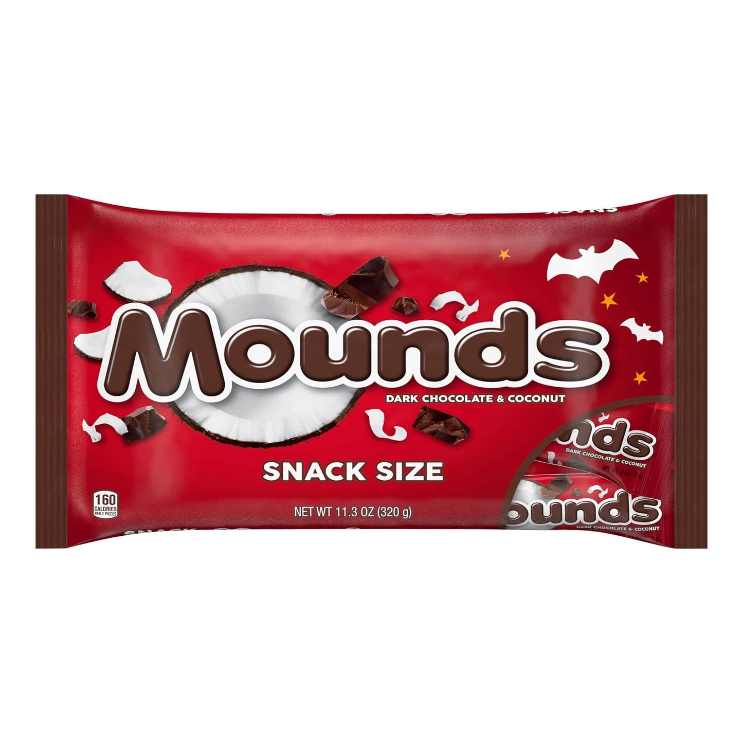 Coconut and Dark Chocolate Snack Size Halloween Candy, Bag 11.3 Oz