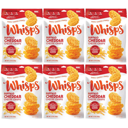 Whisps Cheese Crisps - Buffalo Cheddar (2.12 Oz) Size: 6 Bags