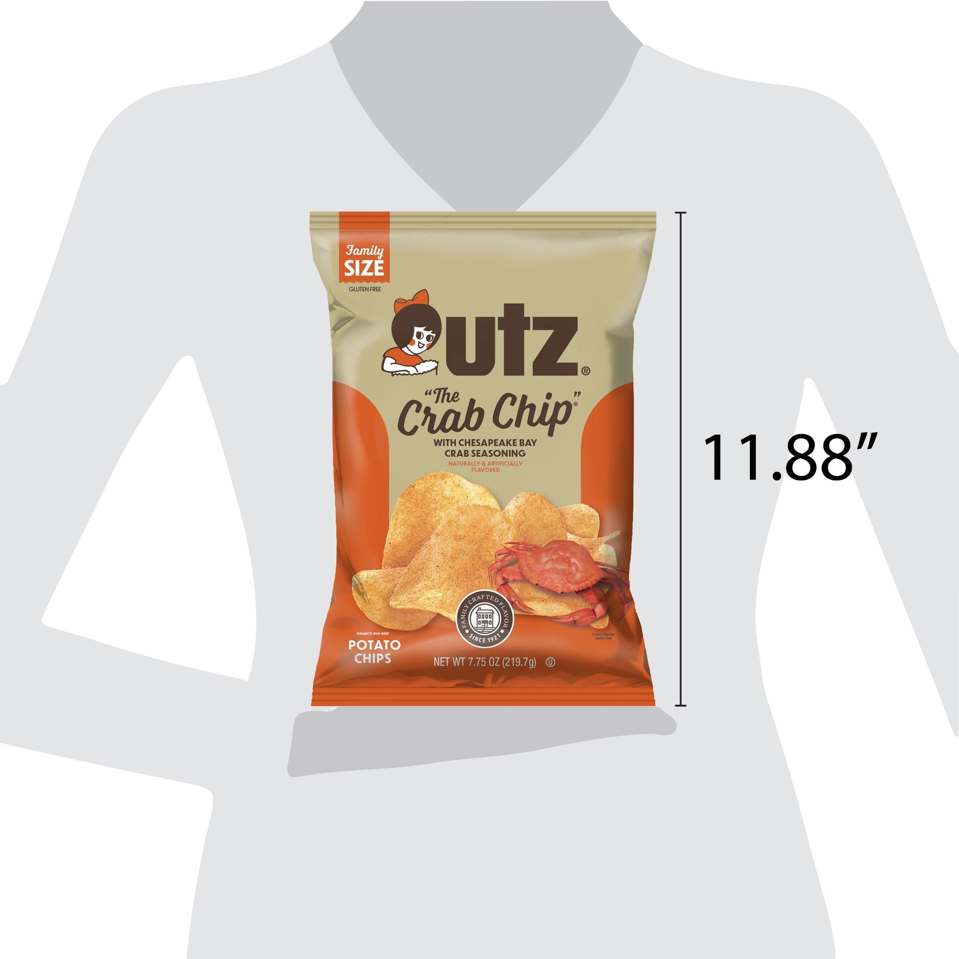 the Crab Chip Potato Chips, Gluten-Free, Family Size, 7.75 Oz Bag
