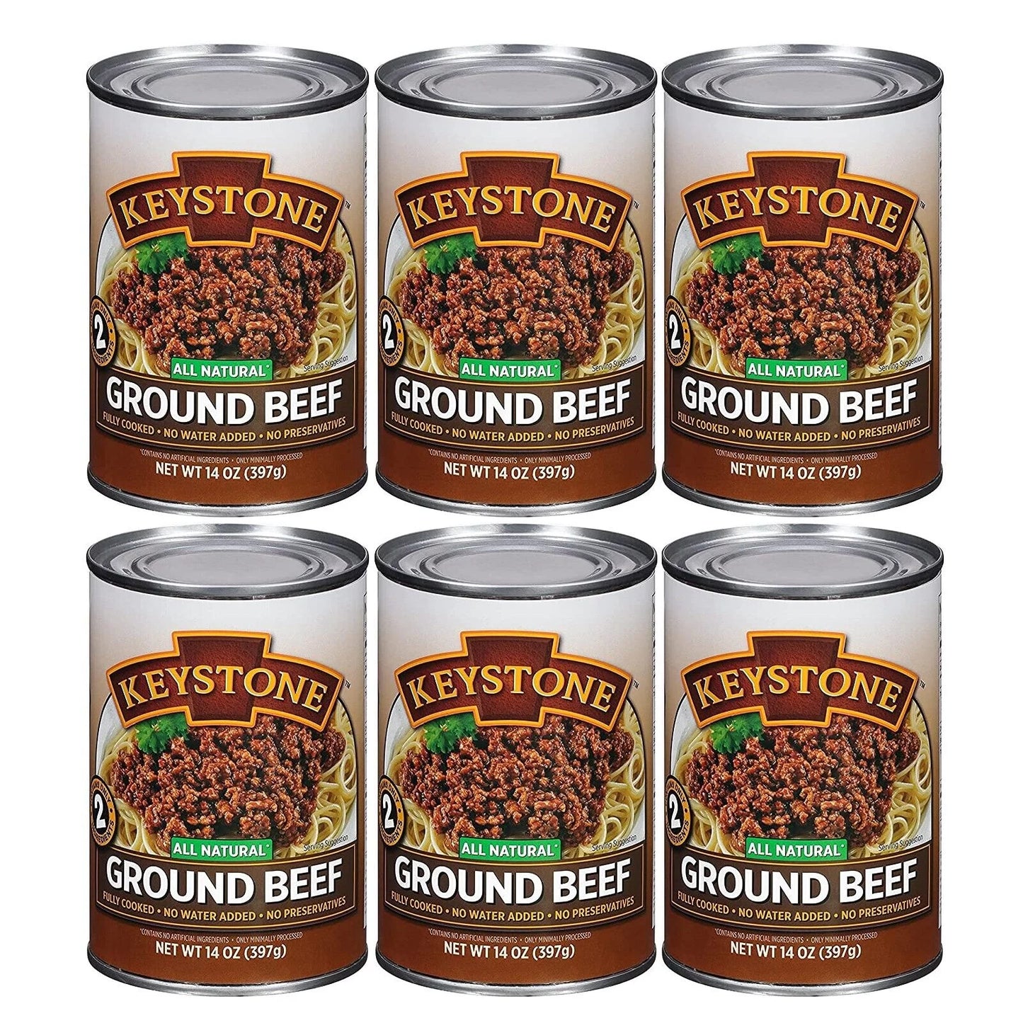 (12 Cans Pack)  All Natural Ground Beef 14 Oz Emergency Survival Food for Camping Hiking and Backpacking Ready to Eat- 12 Cans