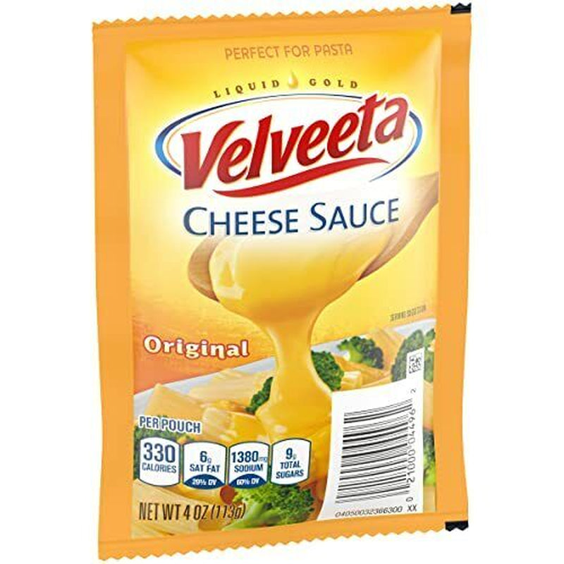 Velveeta Original Cheese Sauce Perfect for Pasta (24 Pouches, 4 Packs of 6)