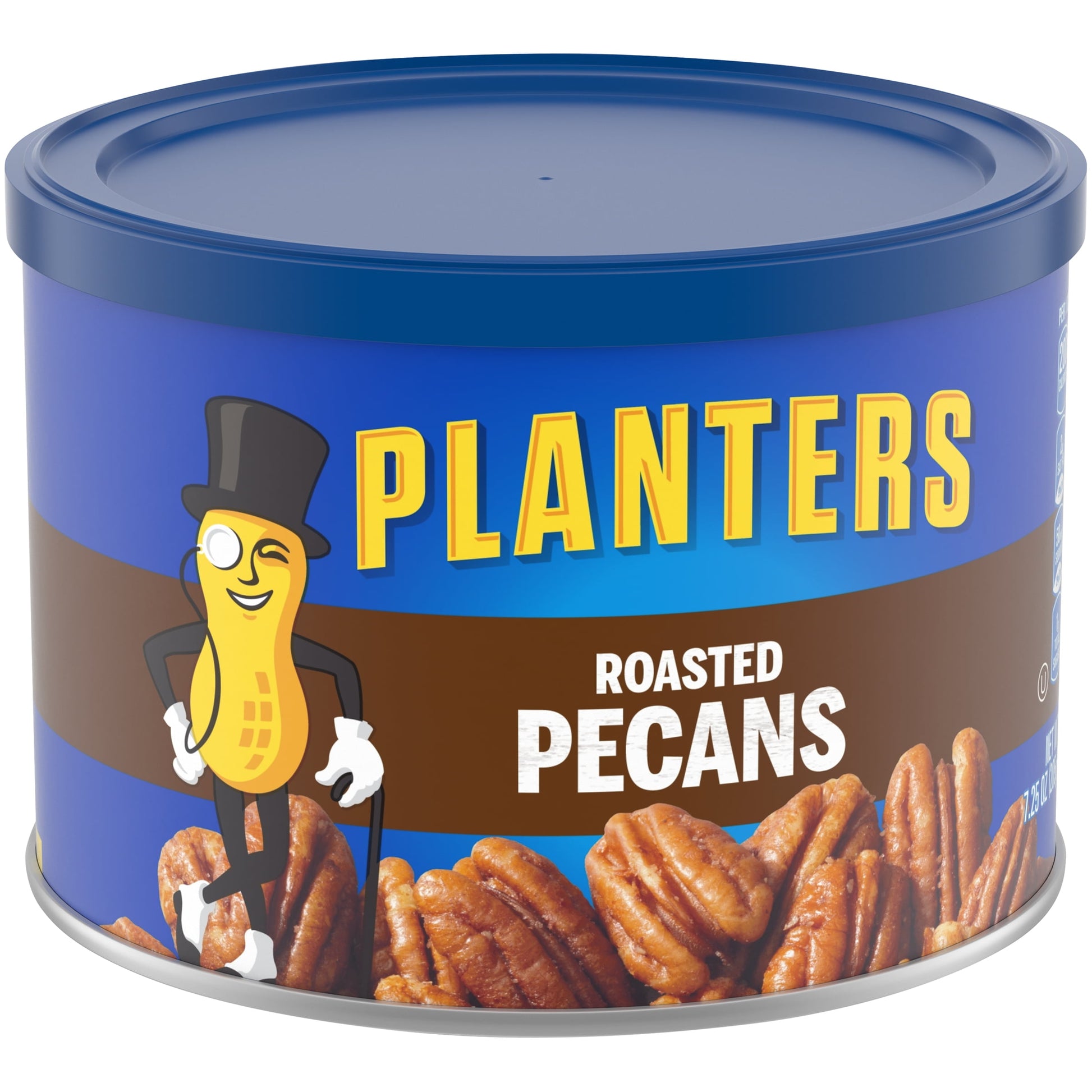 Roasted Pecan Nuts, Party Snacks, Plant-Based Protein, 7.25 Oz Canister