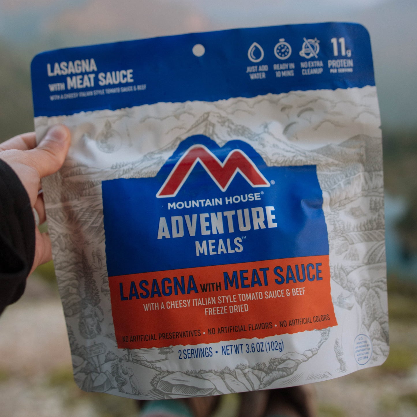Lasagna W/Meat Sauce, Freeze-Dried Camping & Backpacking Food, 2 Serving