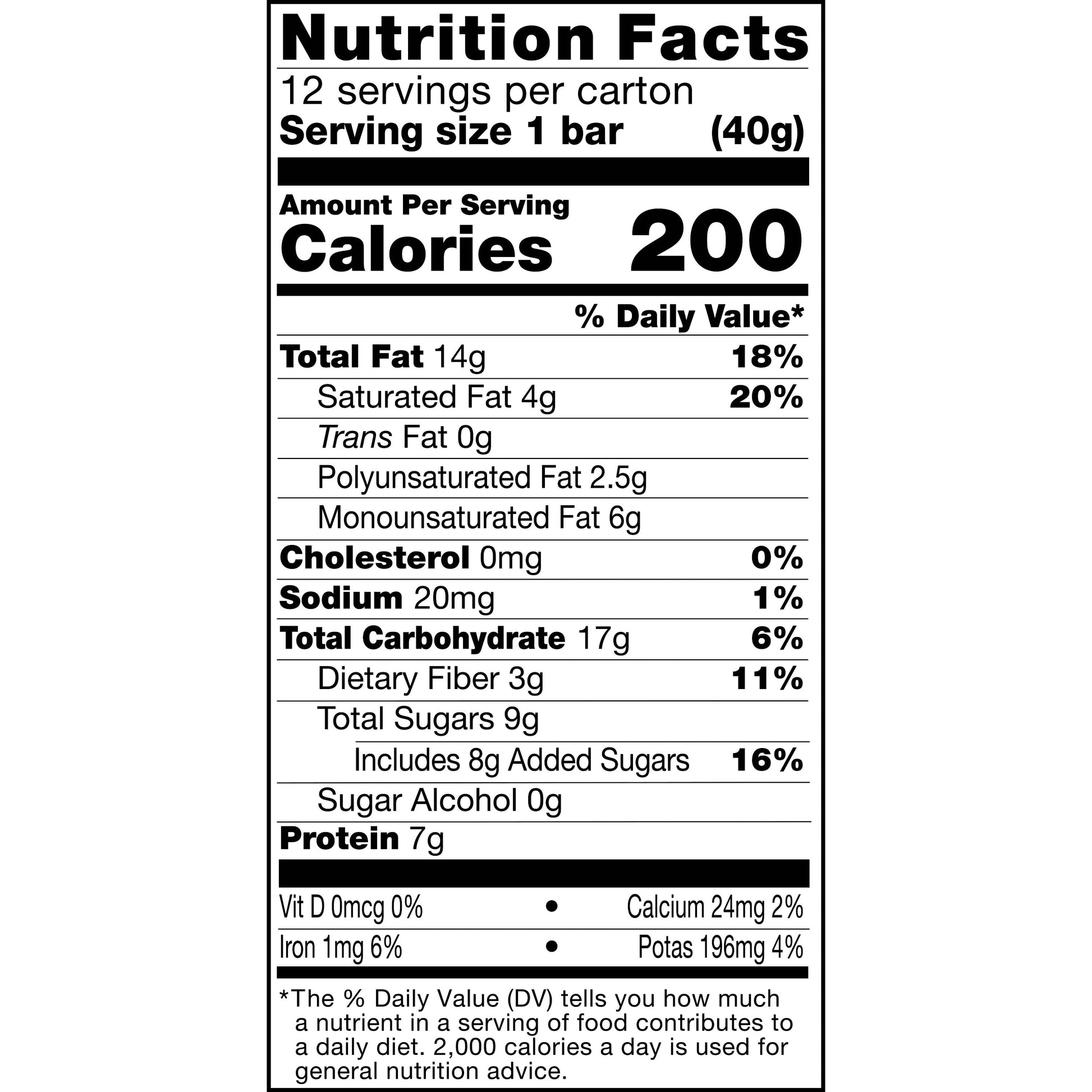 Gluten Free Peanut Butter Dark Chocolate Snack Bars, Value Pack, 1.4 Oz, 12 Count Box