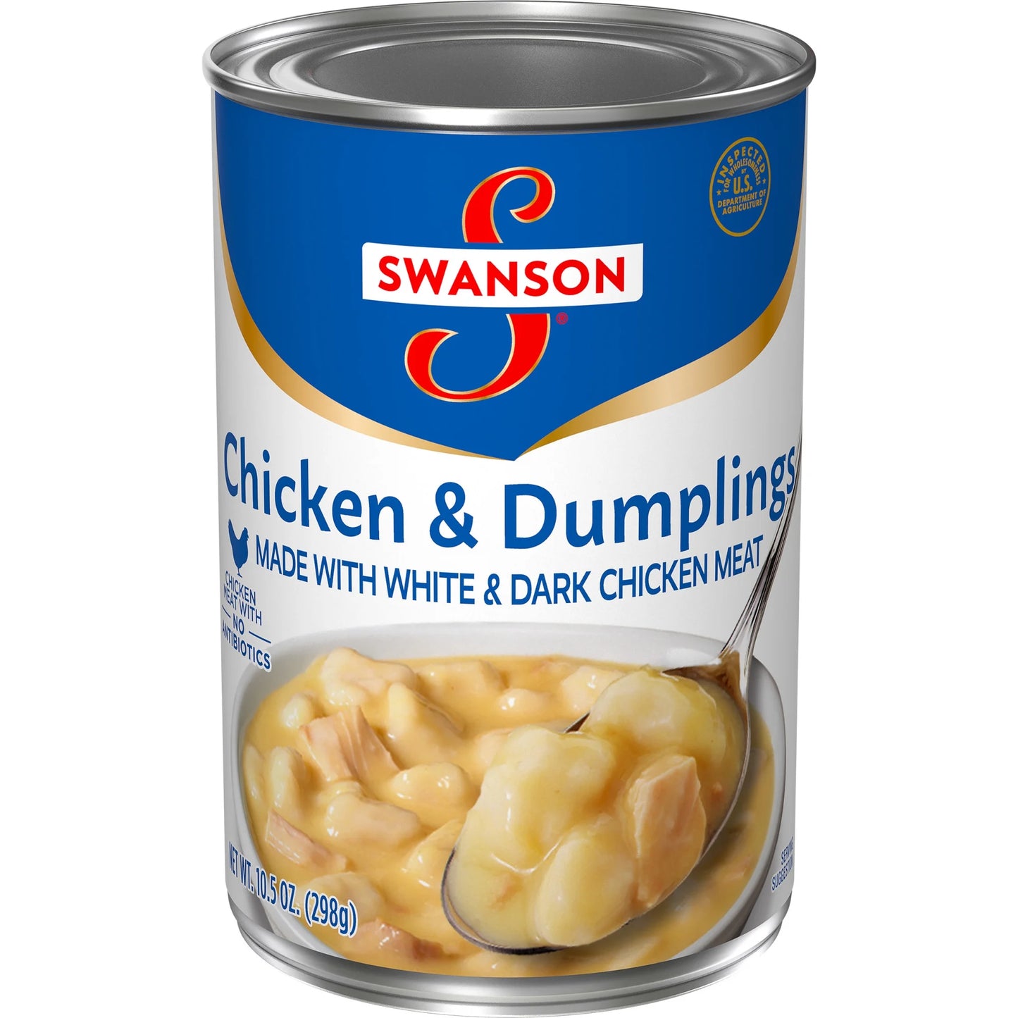 (8 Pack) Swanson Canned Chicken and Dumplings with White and Dark Chicken Meat, 10.5 Oz Can