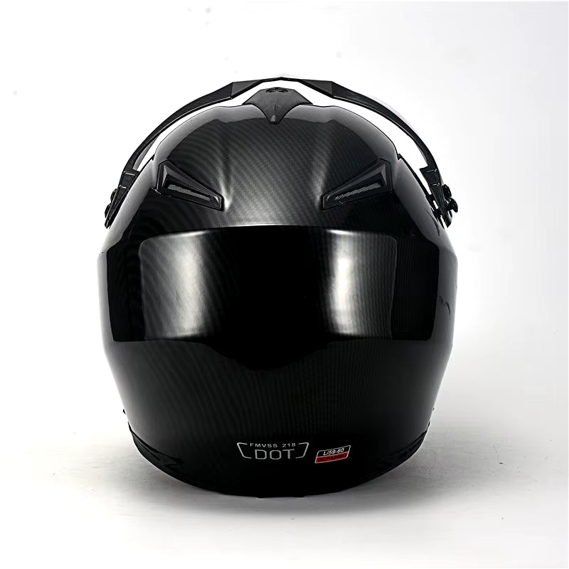 Carbon Fiber Pattern ABS Mater Full Face Moto Racing Helmet DOT Outdoor Adult MX Motocross Off-Road Dirt Bike Motorcycle ATV M