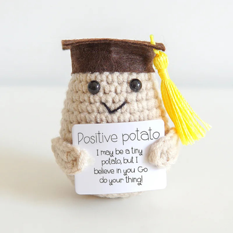 Handmade Positive Energy Potato Doll Home Decoration Mini Plush Knitting Wool Potato Doll Cute Birthday Gifts Office Room Decor