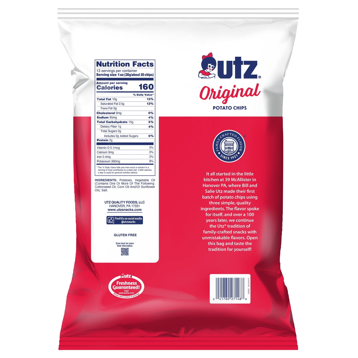 Original Potato Chips, Gluten-Free, Party Size, 13 Oz Bag