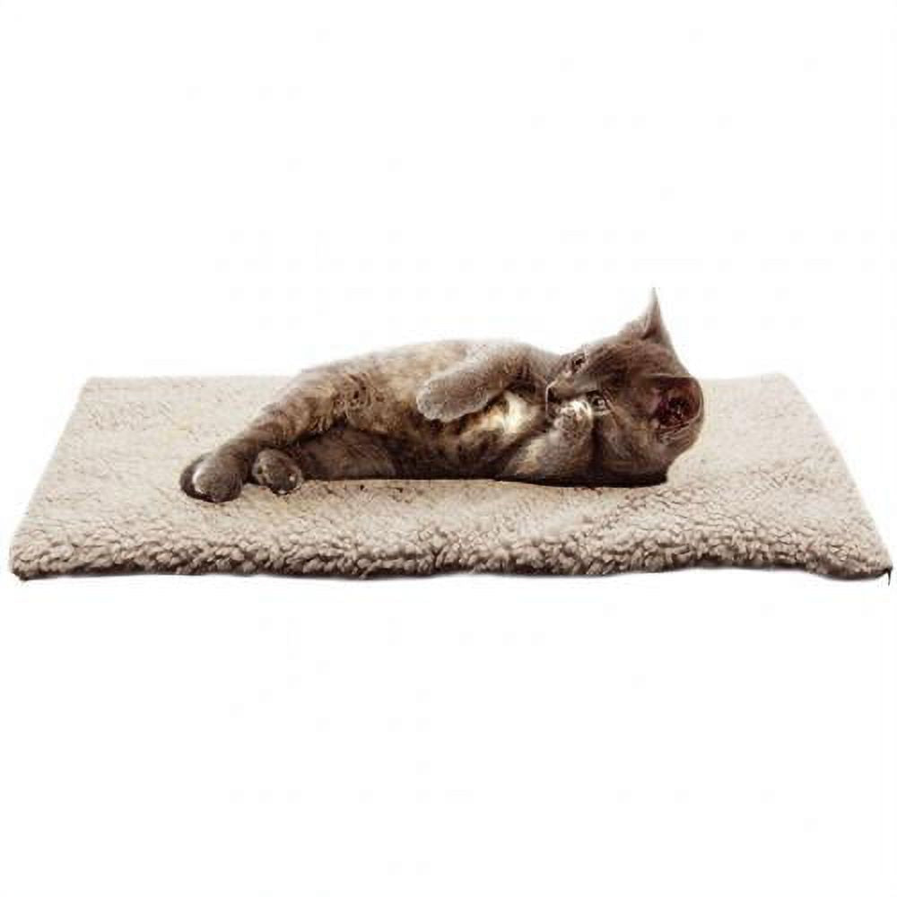 Cat and Dog Self Heating Pad, Pet Self-Warming Convertible Cuddle Bed, Electric-Free Quilted Cat Heating Mat Indoor, Machine Washable Thermal Dog Blanket, Brown, 24" X 18"