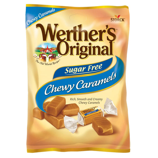 Chewy Sugar Free Caramel Candy, 1.46 Oz Bags (Pack of 12)