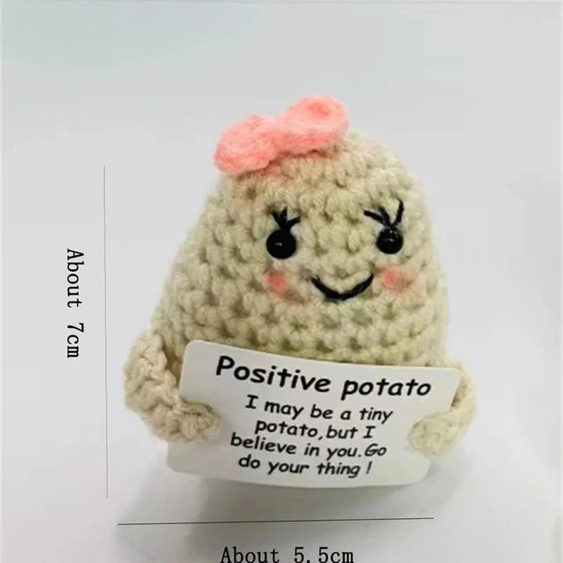 Handmade Positive Energy Potato Doll Home Decoration Mini Plush Knitting Wool Potato Doll Cute Birthday Gifts Office Room Decor