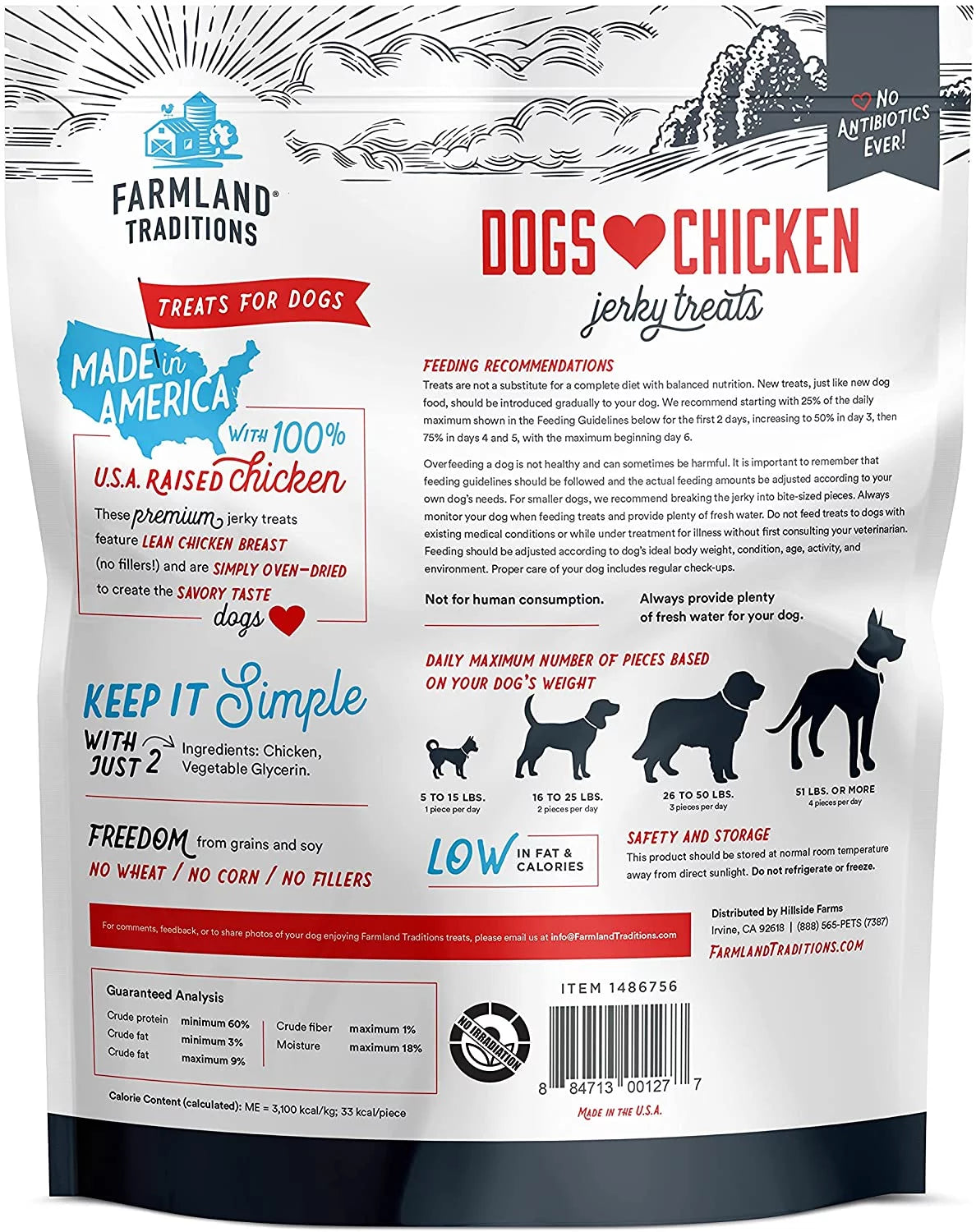 Dogs Love Chicken Premium Jerky Treats for Dogs (3 Lbs. No Antibiotics Ever USA Raised Chicken)