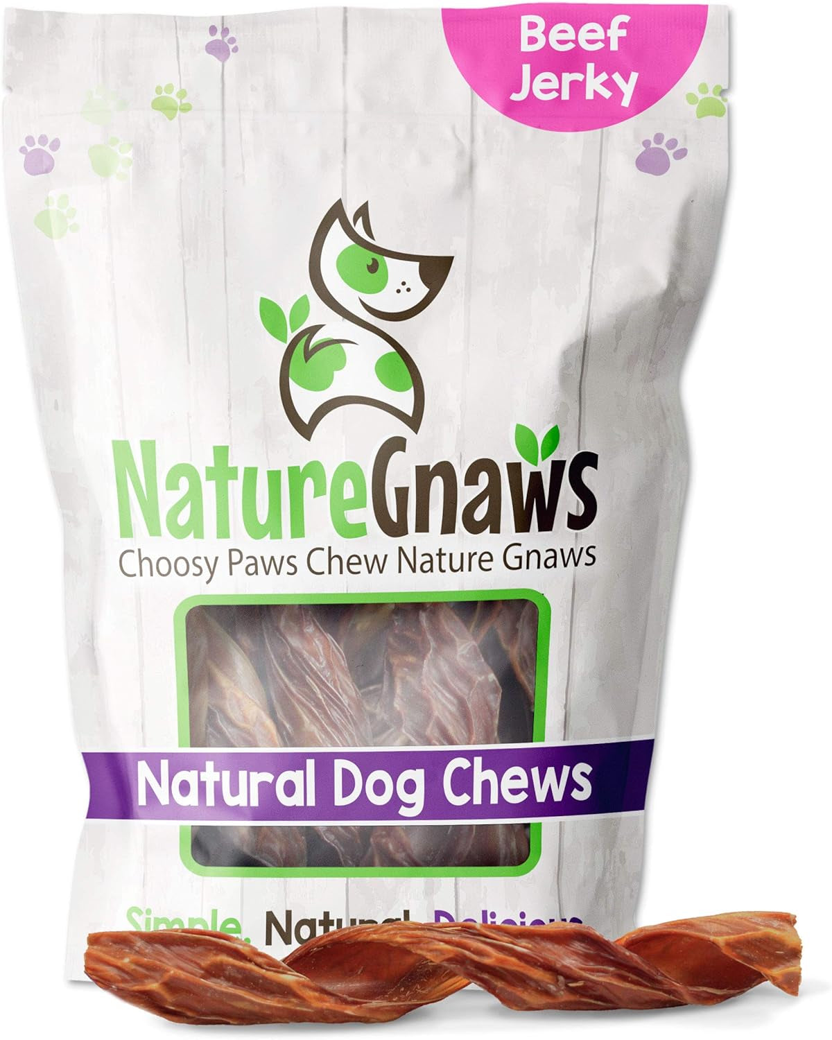 - Beef Jerky Springs for Dogs - Premium Natural Beef Gullet Sticks - Simple Single Ingredient Tasty Dog Chew Treats - Rawhide Free 7-8 Inch