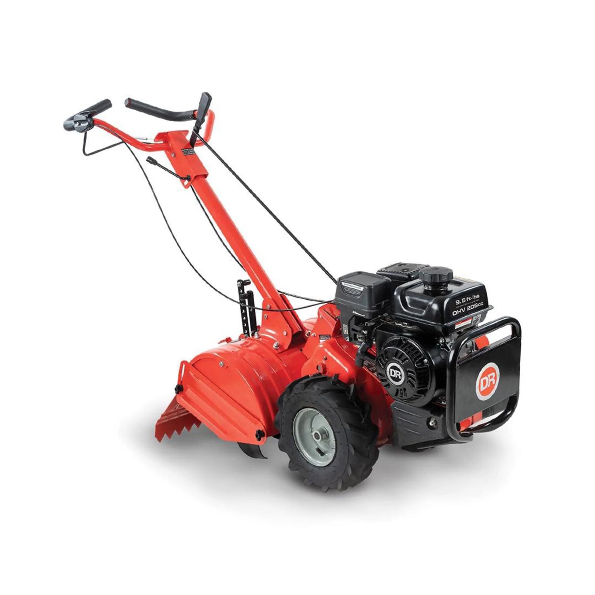 11 Inch Rear Tine Walk behind Tiller with Counter Rotating Tines, Orange