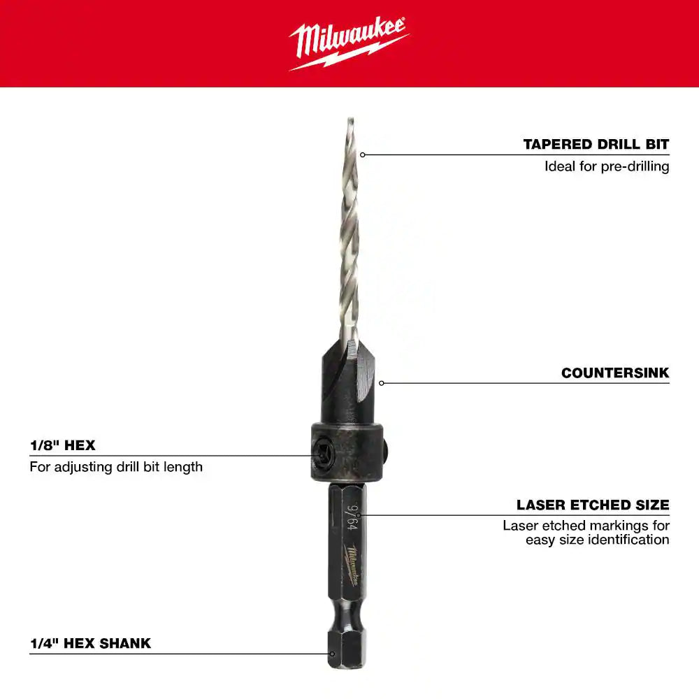 #10 Countersink 3/16 In. Wood Drill Bit