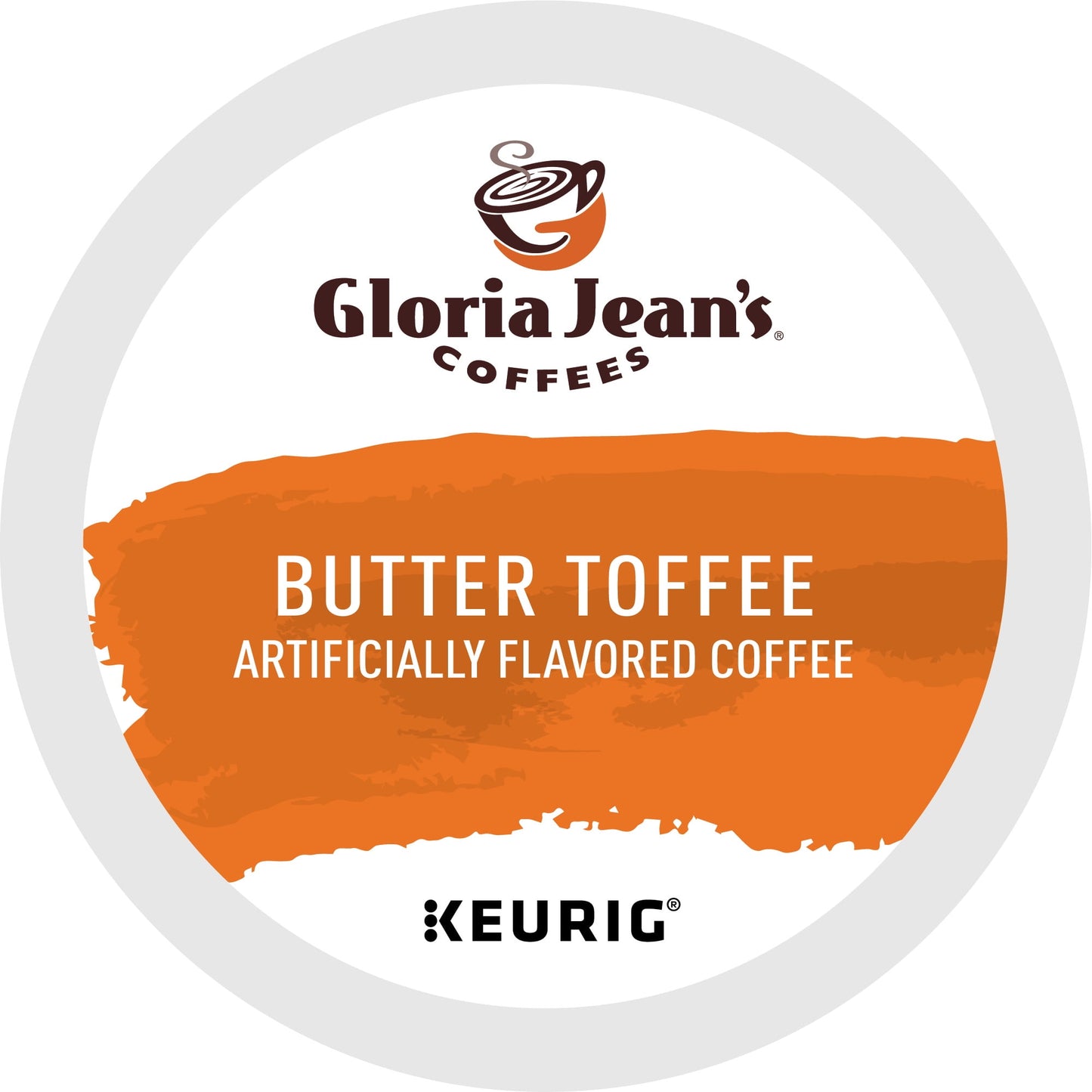 Gloria Jean's Coffee, Butter Toffee Medium Roast K-Cup Coffee Pods, 24