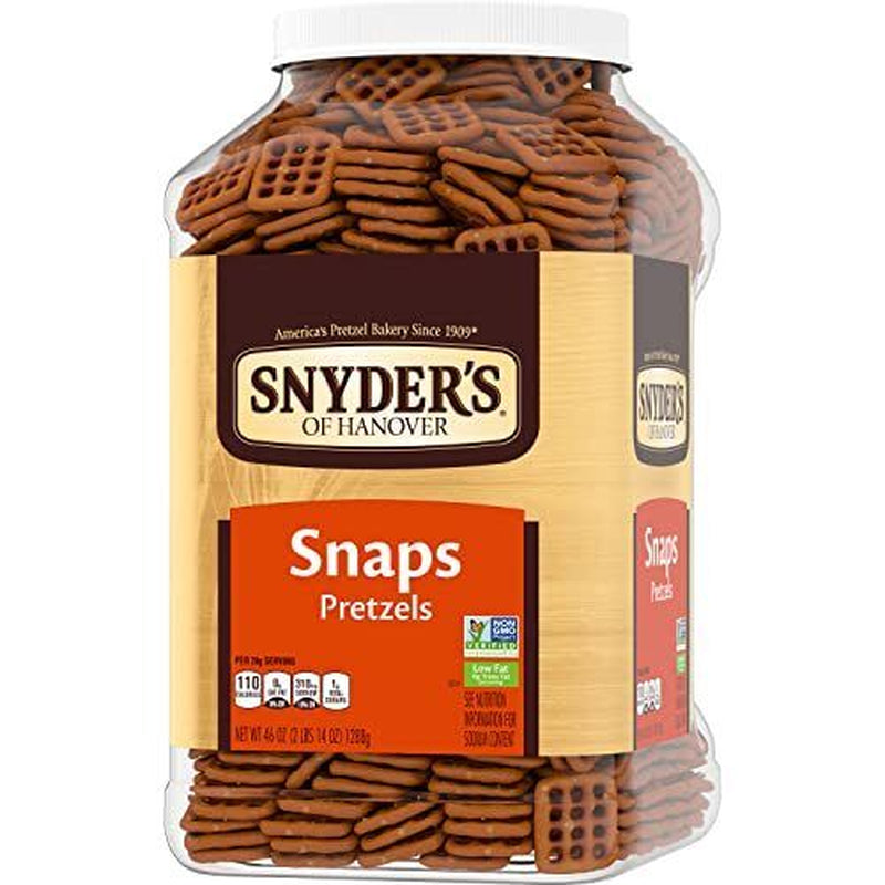 Snyder'S of Hanover Pretzel Snaps, Non-Gmo & Low Fat, 46 Oz Canister