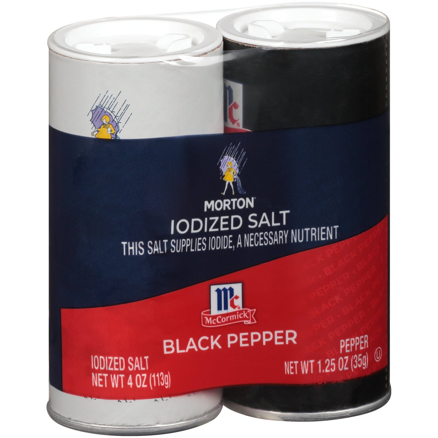 (4 Pack)  Iodized Salt & Mccormick Black Pepper, 5.25 Oz Shaker Set