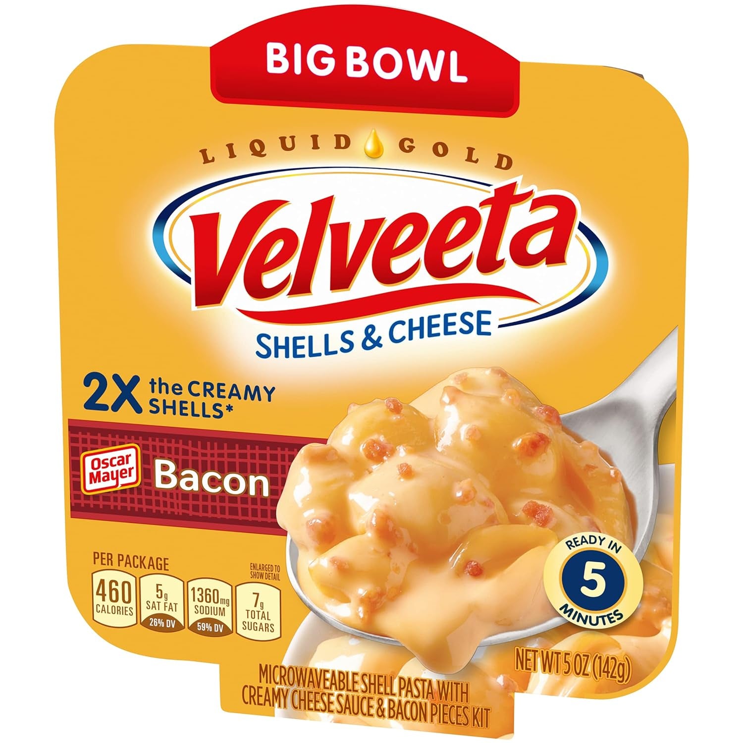 Bacon Shells & Cheese, 5 Oz. Microwavable Bowl (Pack of 6)