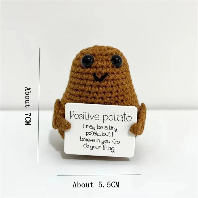 Handmade Positive Energy Potato Doll Home Decoration Mini Plush Knitting Wool Potato Doll Cute Birthday Gifts Office Room Decor