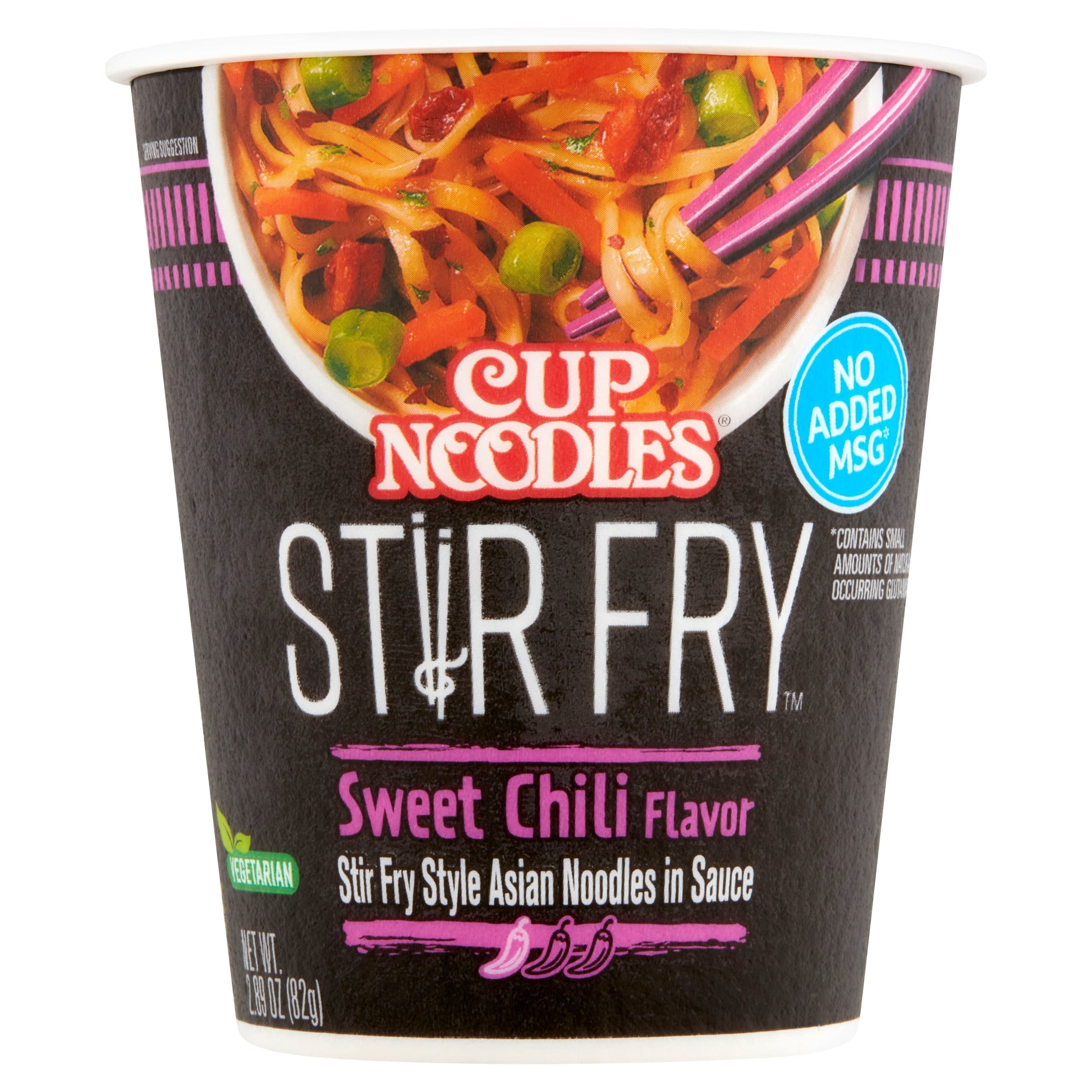 (6 Pack)  Cup Noodles Stir Fry Sweet Chili Flavor Asian Noodles in Sauce 2.89 Oz. Cup