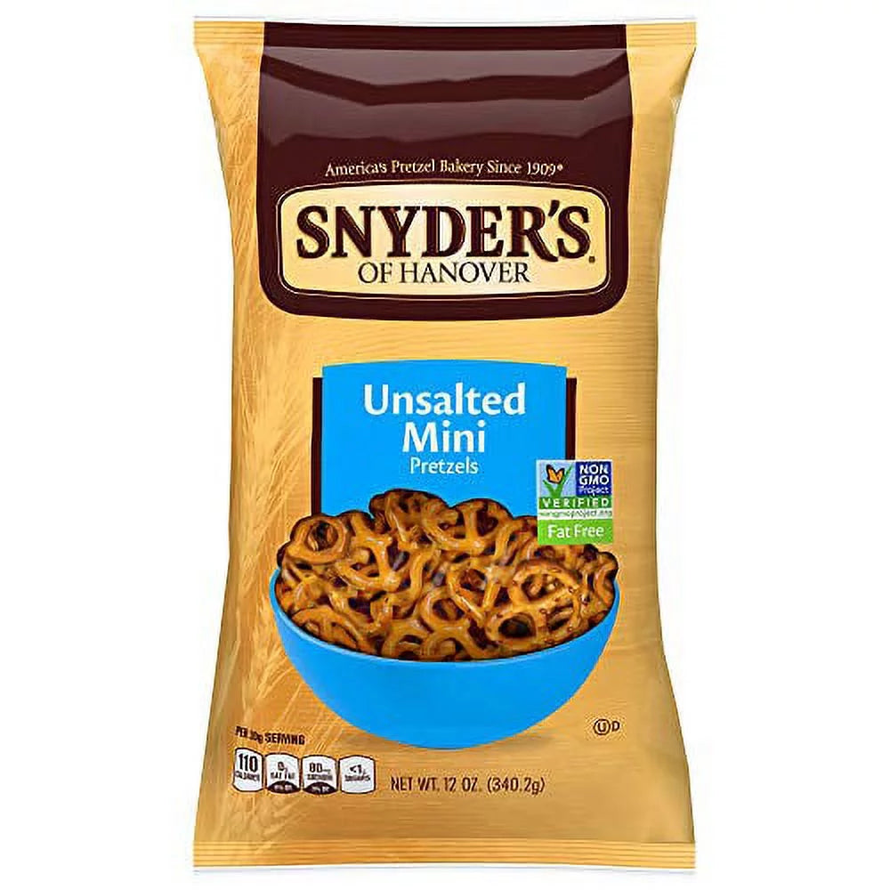 Mini-Unsalted Pretzel, 12 Oz | 2 Pack