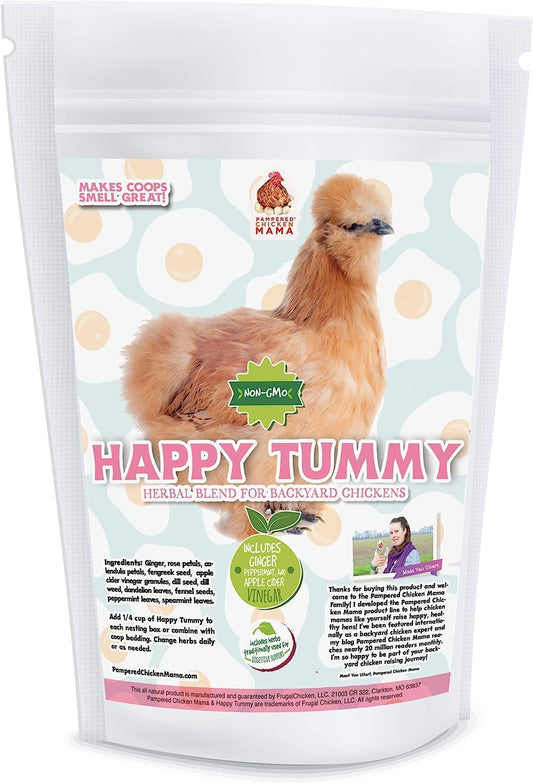 Happy Tummy Nesting Herbs for Pet Chickens (5 Ounces) - All-Natural Backyard Chicken Feed Supplies for Hen Nest Boxes