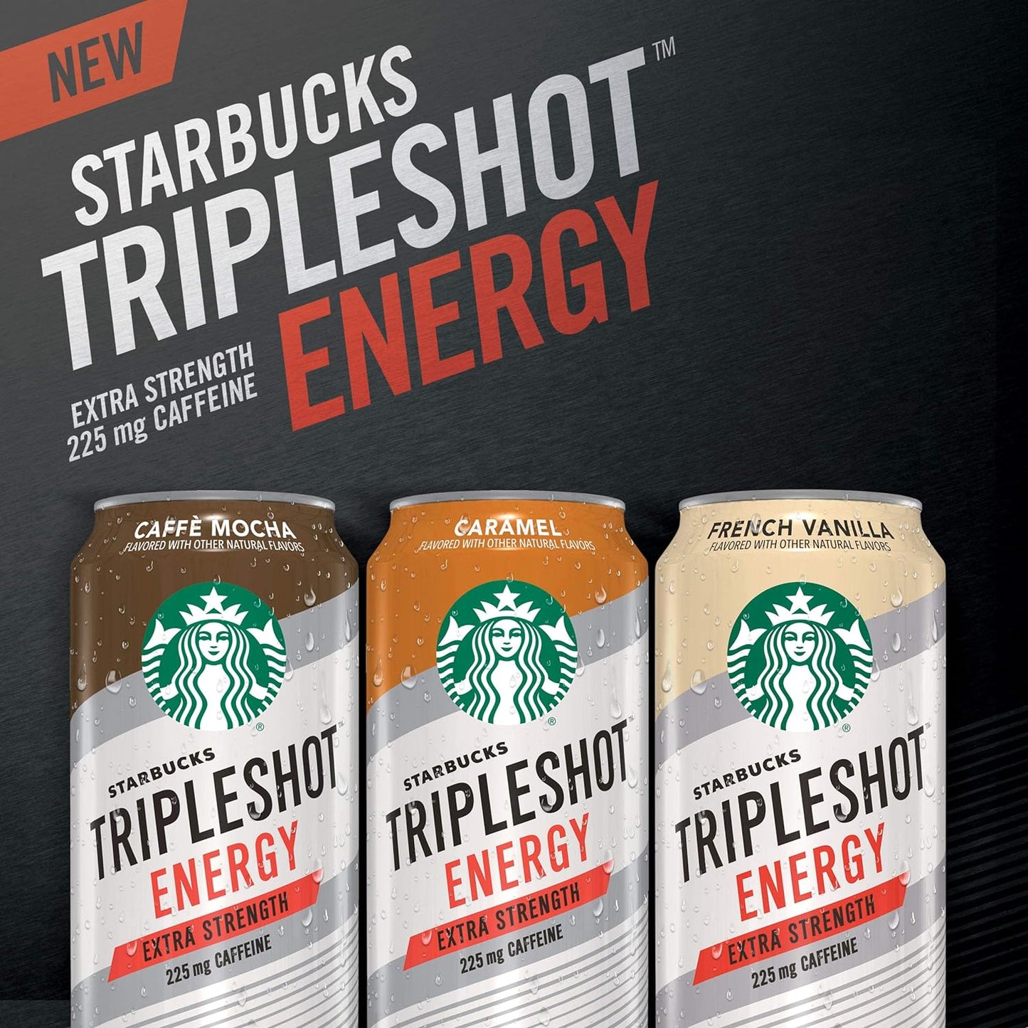 Tripleshot Energy Extra Strength Espresso Coffee Beverage, French Vanilla, 225Mg Caffeine, 15 Oz Cans (12 Pack)