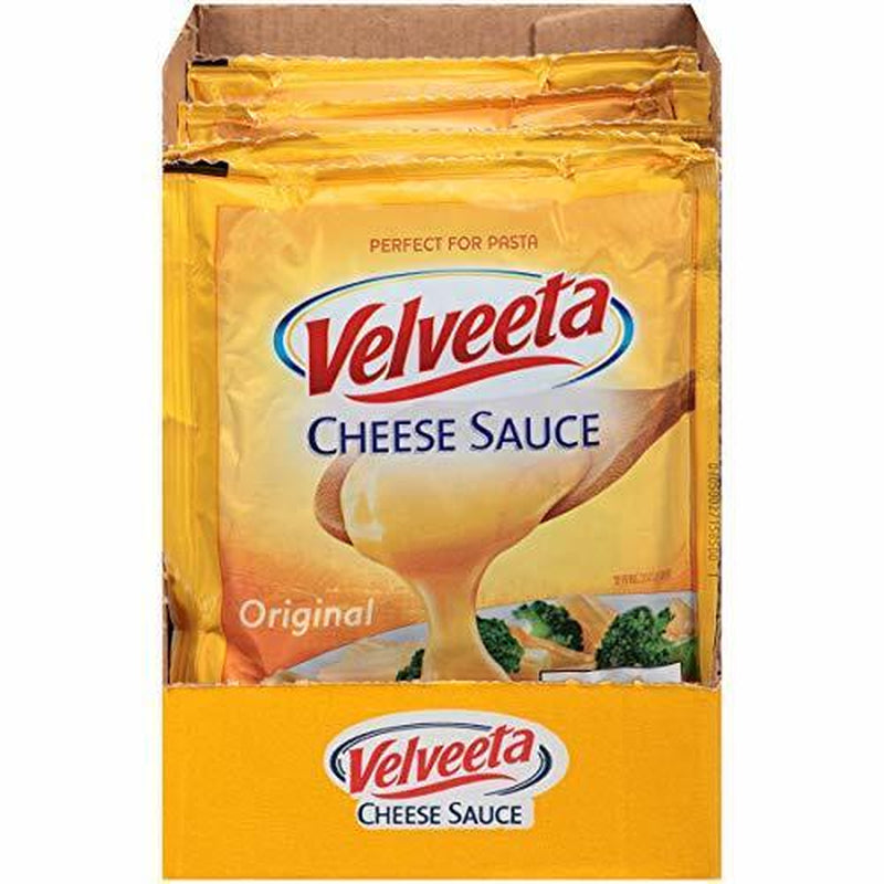 Velveeta Original Cheese Sauce Perfect for Pasta (24 Pouches, 4 Packs of 6)