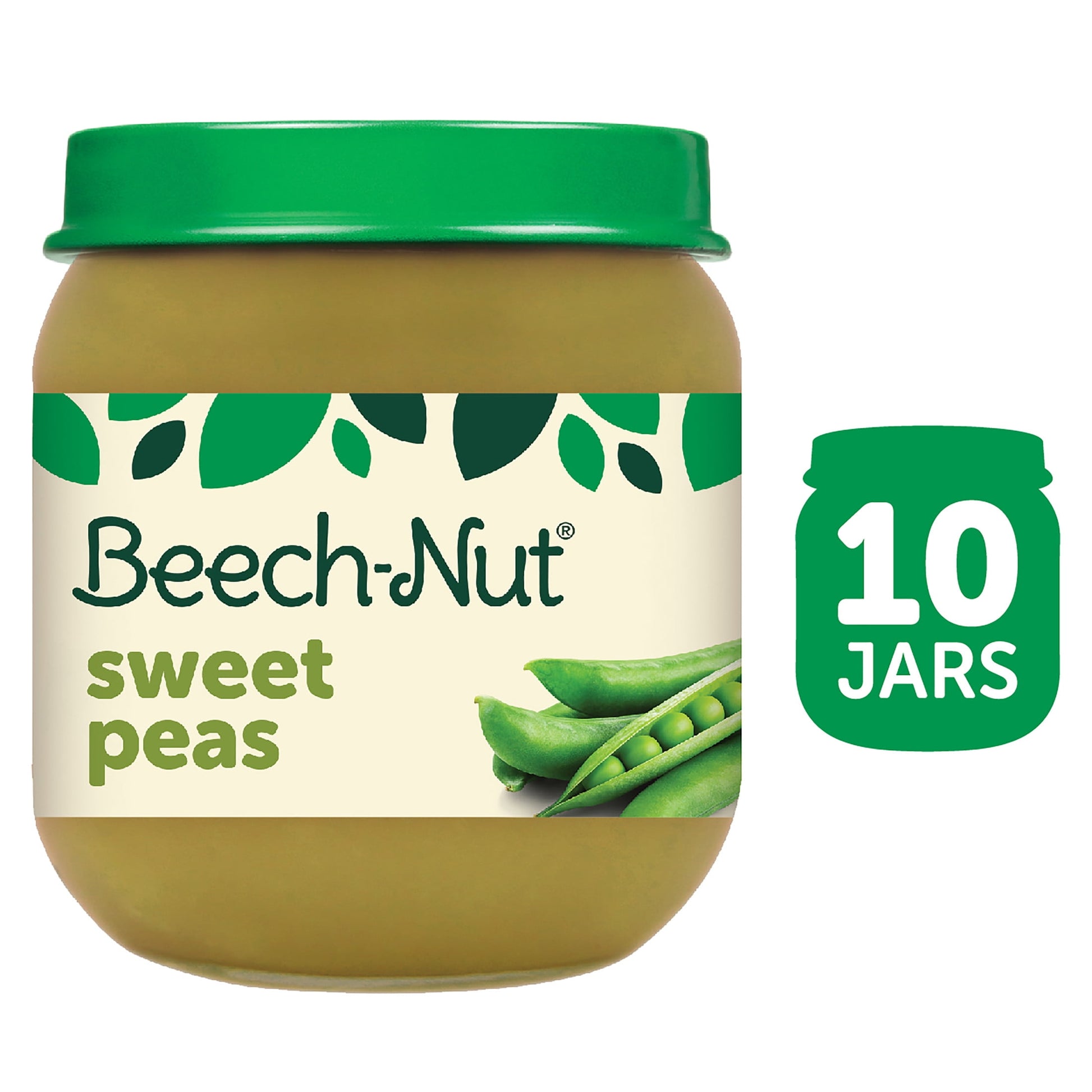 Stage 2 Baby Food, Sweet Peas, 4 Oz Jar (10 Pack)